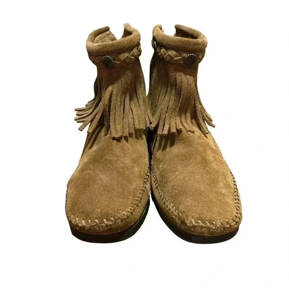 Minnitonka 293 Hightop Fringe Moccasin Boots Size 6 - Picture 5 of 8